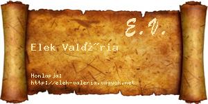 Elek Valéria névjegykártya